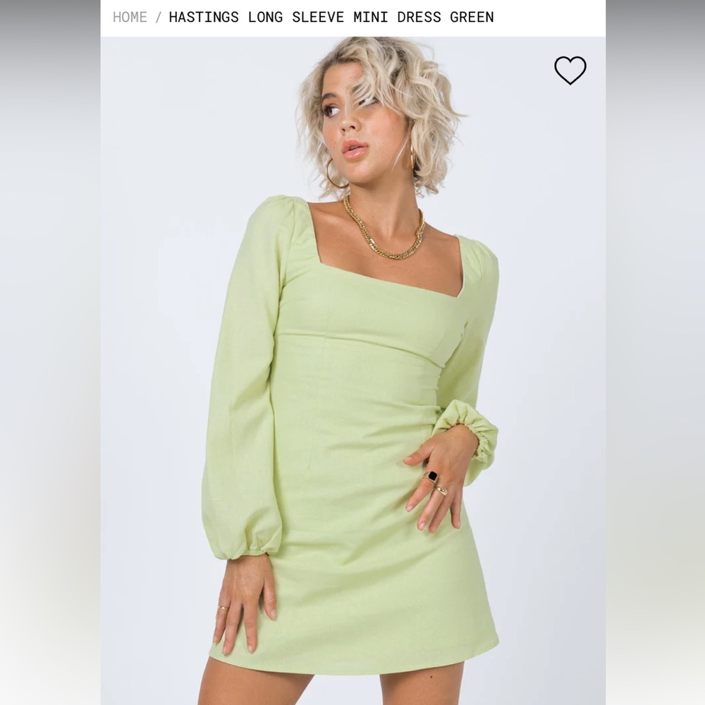 Princess Polly Hasting Mini Dress Green, Size 8